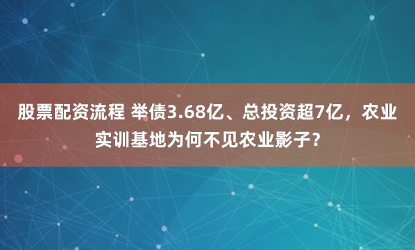 股票配资流程 举债3.68亿、总投资超7亿，农业实训基地为何不见农业影子？