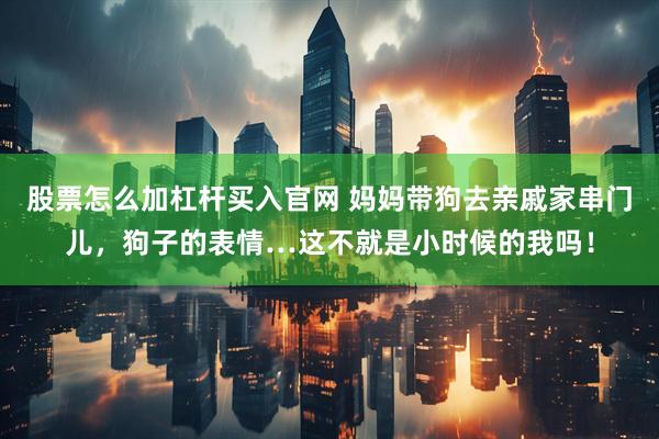 股票怎么加杠杆买入官网 妈妈带狗去亲戚家串门儿，狗子的表情…这不就是小时候的我吗！